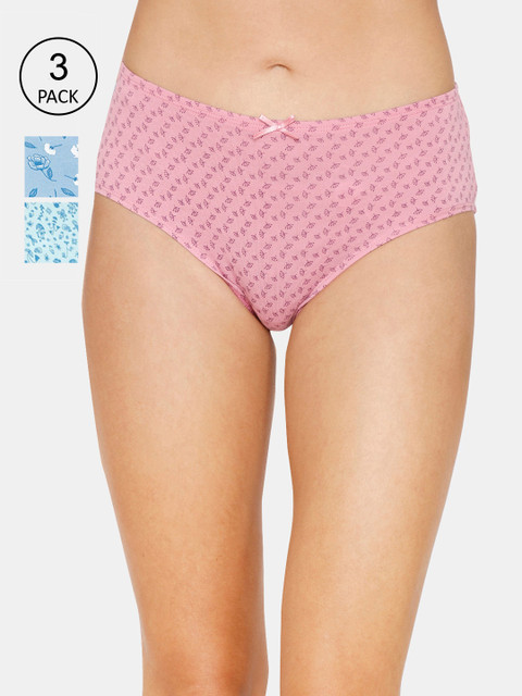 

Zivame Women Pack Of 3 Printed Assorted Cotton Briefs