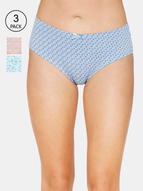 

Zivame Pack of 3 Full Coverage Basic Briefs ZI2629FASHJDAST, Blue