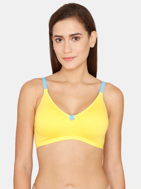 

Zivame Yellow Solid Non-Padded Half Coverage T-Shirt Bra