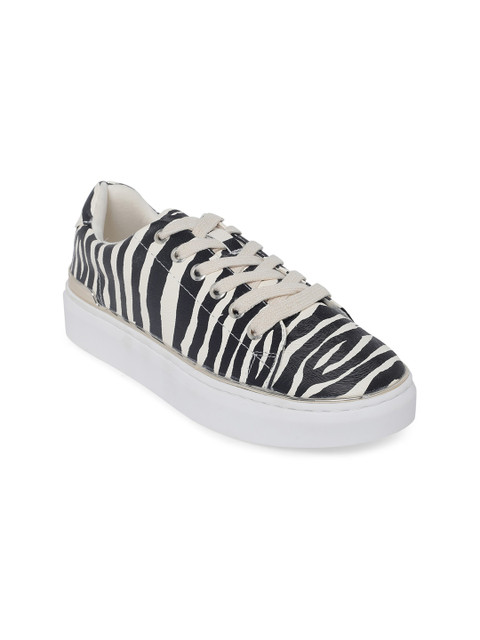 

Call It Spring Women Black & White Animal Print Sneakers