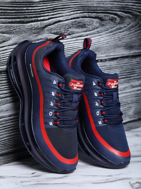 

ABROS Men Navy Blue & Red Running Shoes