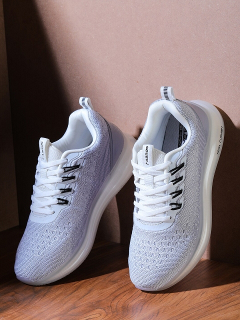 

ABROS Men White & Grey Mesh Running Shoes