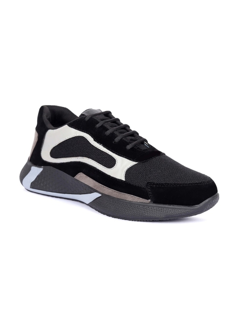 

FOUR STAR TRUCK SALES Men Black & White Suede Running Non-Marking Shoes