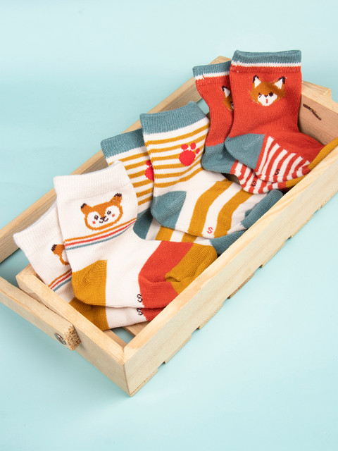 

Arendelle Kids Pack Of 3 Patterned Cotton Above Ankle-Length Socks, White