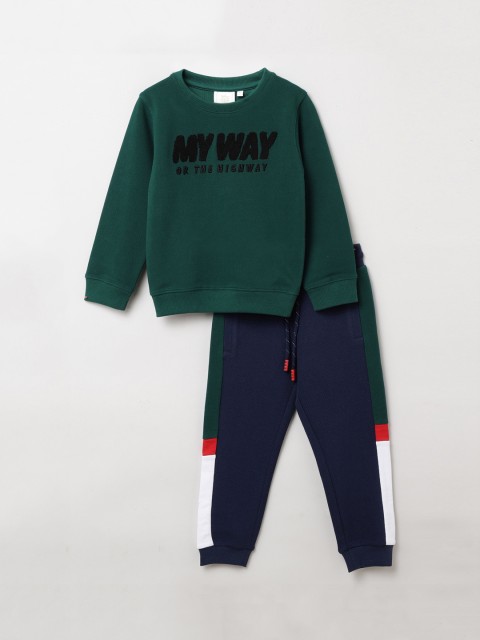 

BYB PREMIUM Boys Navy Blue Solid Relaxed-Fit Joggers