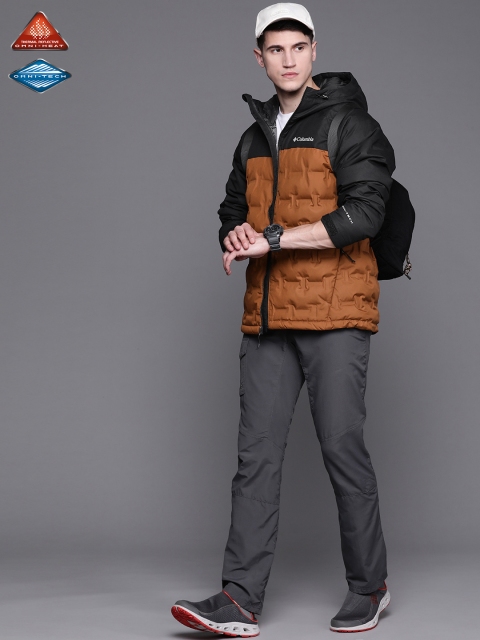 

Columbia Men Brown Black Colourblocked Insulator Outdoor Padded Jacket