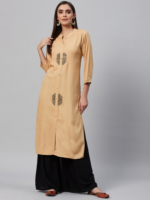 

HIGHLIGHT FASHION EXPORT Women Beige Solid Kurta