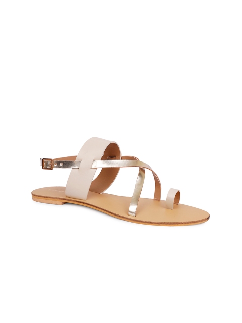 

Sanhose Women Cream-Coloured One Toe Flats