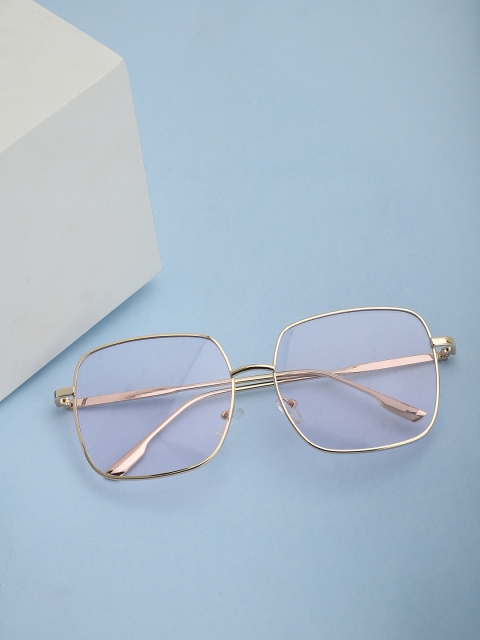 

Carlton London Women Clear Lens & Gold-Toned Square Sunglasses With UV Protected Lens