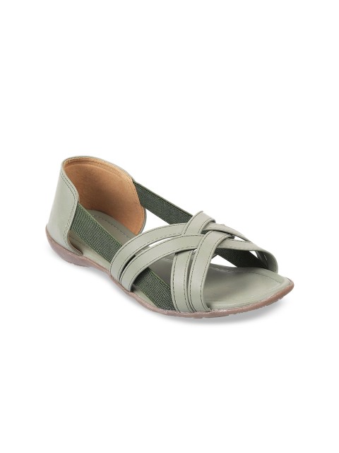 

WALKWAY Women Green Open Toe Flats