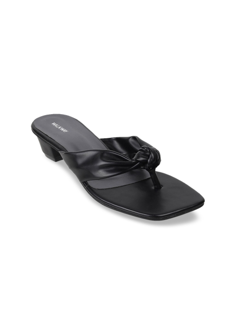 

WALKWAY Black Block Sandals with Bows