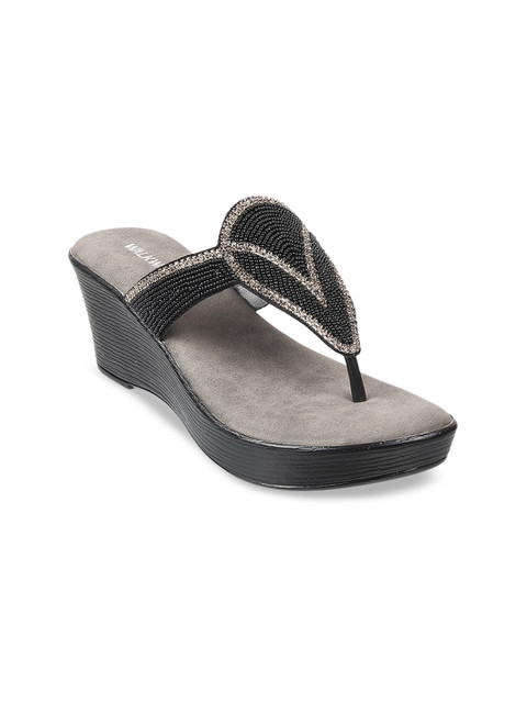 

WALKWAY Black Embellished Wedges