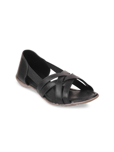 

WALKWAY Women Black Open Toe Flats