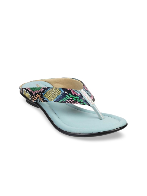 

WALKWAY by Metro Women Blue Printed Open Toe Flats