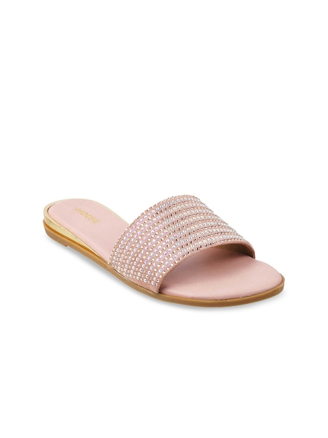 

Mochi Women Pink Embellished Open Toe Flats