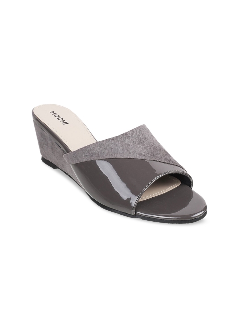 

Mochi Grey Wedge Mules