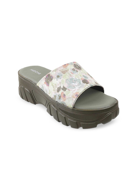 

Mochi Green & Multicoloured Printed Flatform Sandals