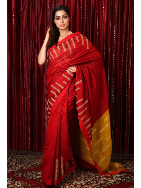 

Charukriti Red Woven Design Saree