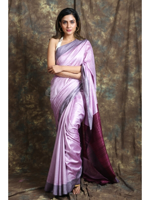 

Charukriti Purple & Grey Zari Pure Cotton Saree