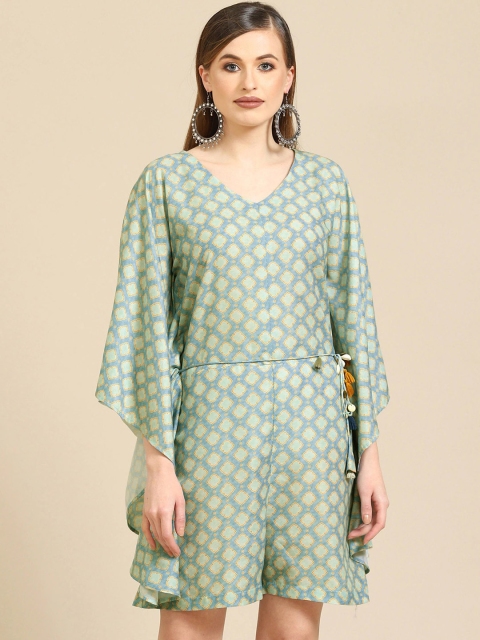 

Varanga Women Sea Green Paisley Printed Flared Sleeves Kurta