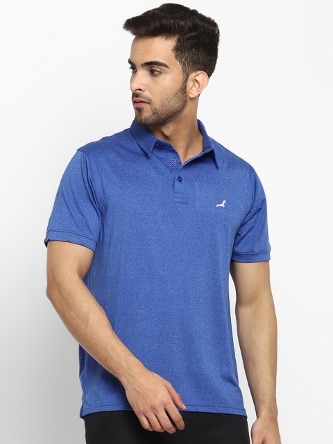 

American Crew Men Blue Polo Collar T-shirt