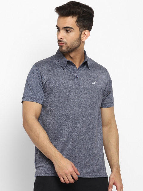 

American Crew Men Navy Blue Polo Collar T-shirt