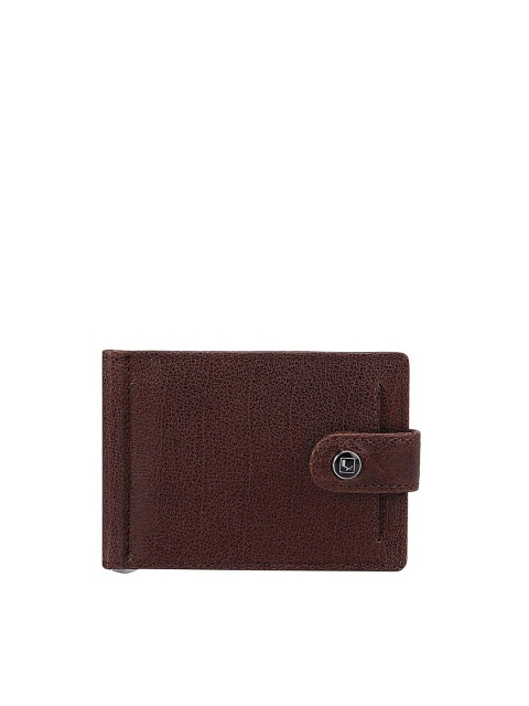 

Da Milano Men Brown Textured Leather Money Clip