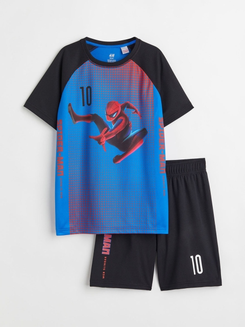 

H&M Boys Blue & Black Printed Football Kit