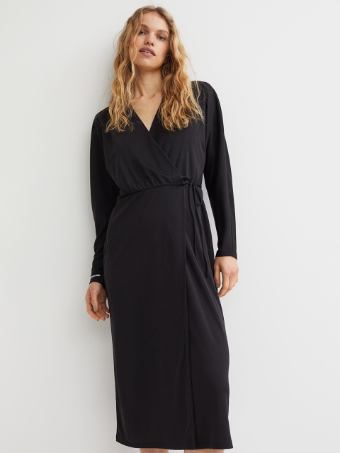 

H&M Women Black Wrap Dress