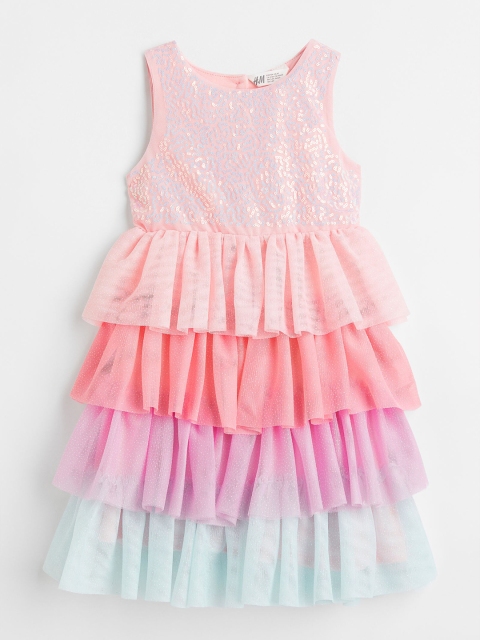 

H&M Girls Pink Sequined Tulle Dress