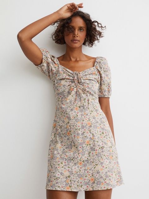 

H&M Beige Linen-Blend Dress