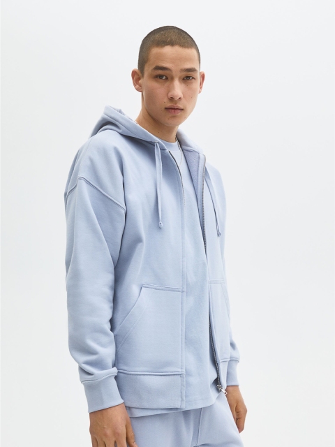 

H&M Oversized Fit Cotton Zip-Through Hoodie, Blue