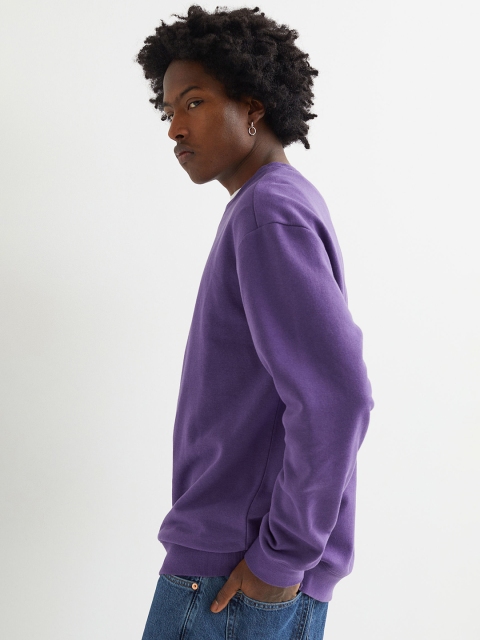 

H&M Men Purple Relaxed Fit Sweatshirt