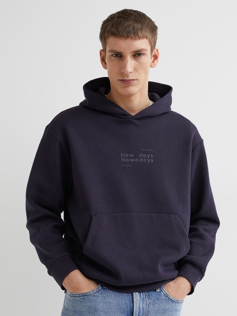

H&M Men Navy Blue Relaxed Fit Hoodie