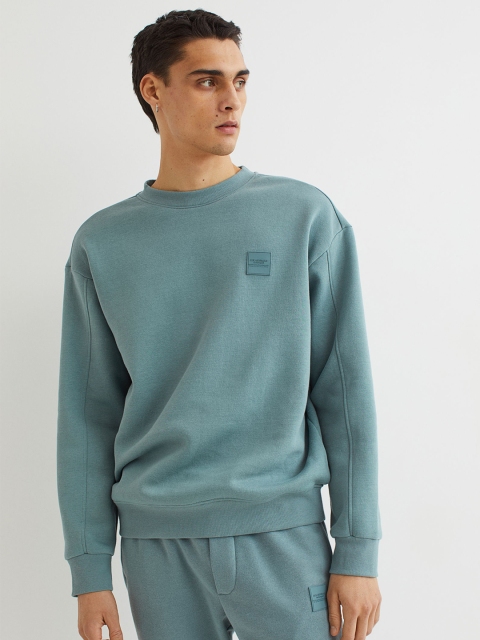 

H&M Men Turquoise Blue Relaxed Fit Sweatshirt