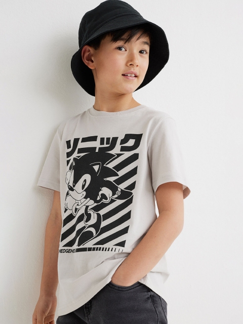 

H&M Boys Grey Printed T-shirt