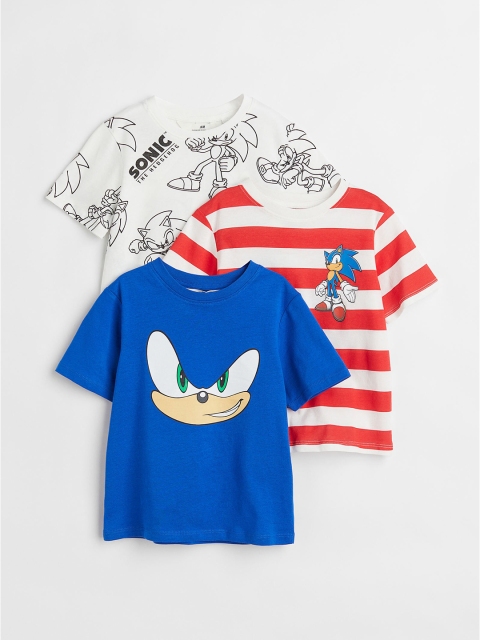 

H&M Boys 3-pack Printed T-shirts, Blue