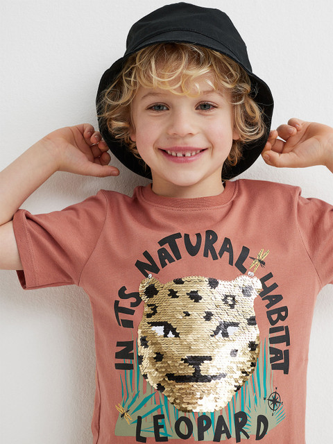 

H&M Boys Orange Reversible Sequin T-shirt