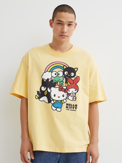 

H&M Men Yellow Relaxed Fit T-shirt