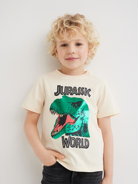 

H&M Boys Beige Printed T-shirt
