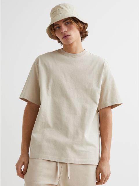 

H&M Men Beige Relaxed Fit T-shirt