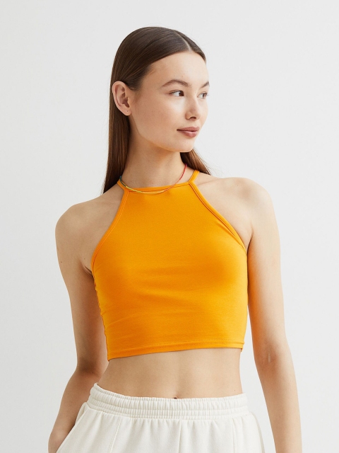 

H&M Women Orange Cropped Top