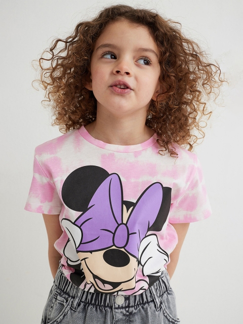

H&M Girls Pink Printed Motif-Front Top