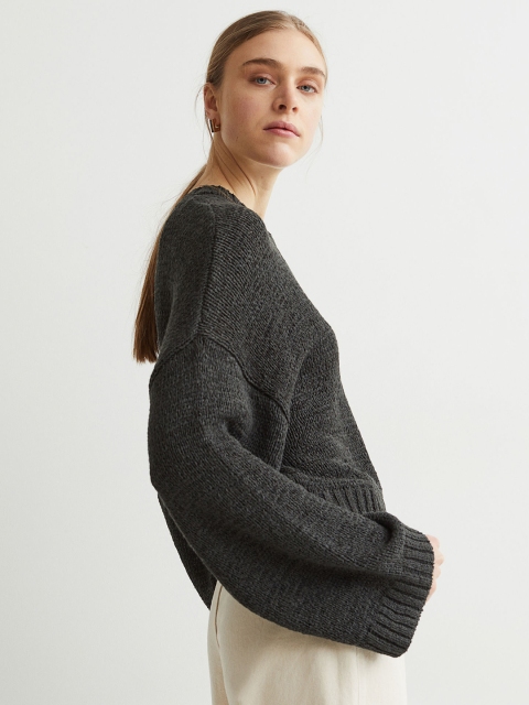 

H&M Women Charcoal Grey Jumper
