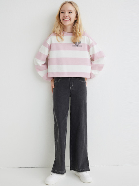 

H&M Girls Grey Wide Fit Trousers