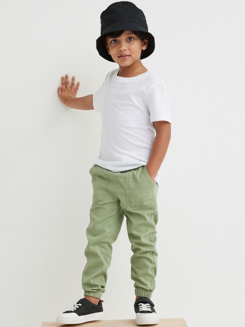 

H&M Boys Green Twill Pull-On Trousers