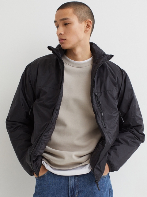 

H&M Men Black Lightweight Water-Repellent Jacket