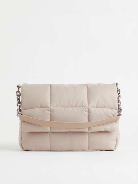 

H&M Women Beige Quilted Shoulder Bag