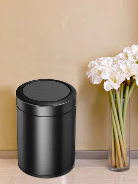 

OBSESSIONS Black Solid Swing Open Dustbin