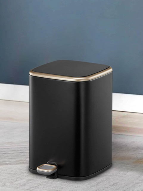 

OBSESSIONS Black Solid Dustbin With Liner